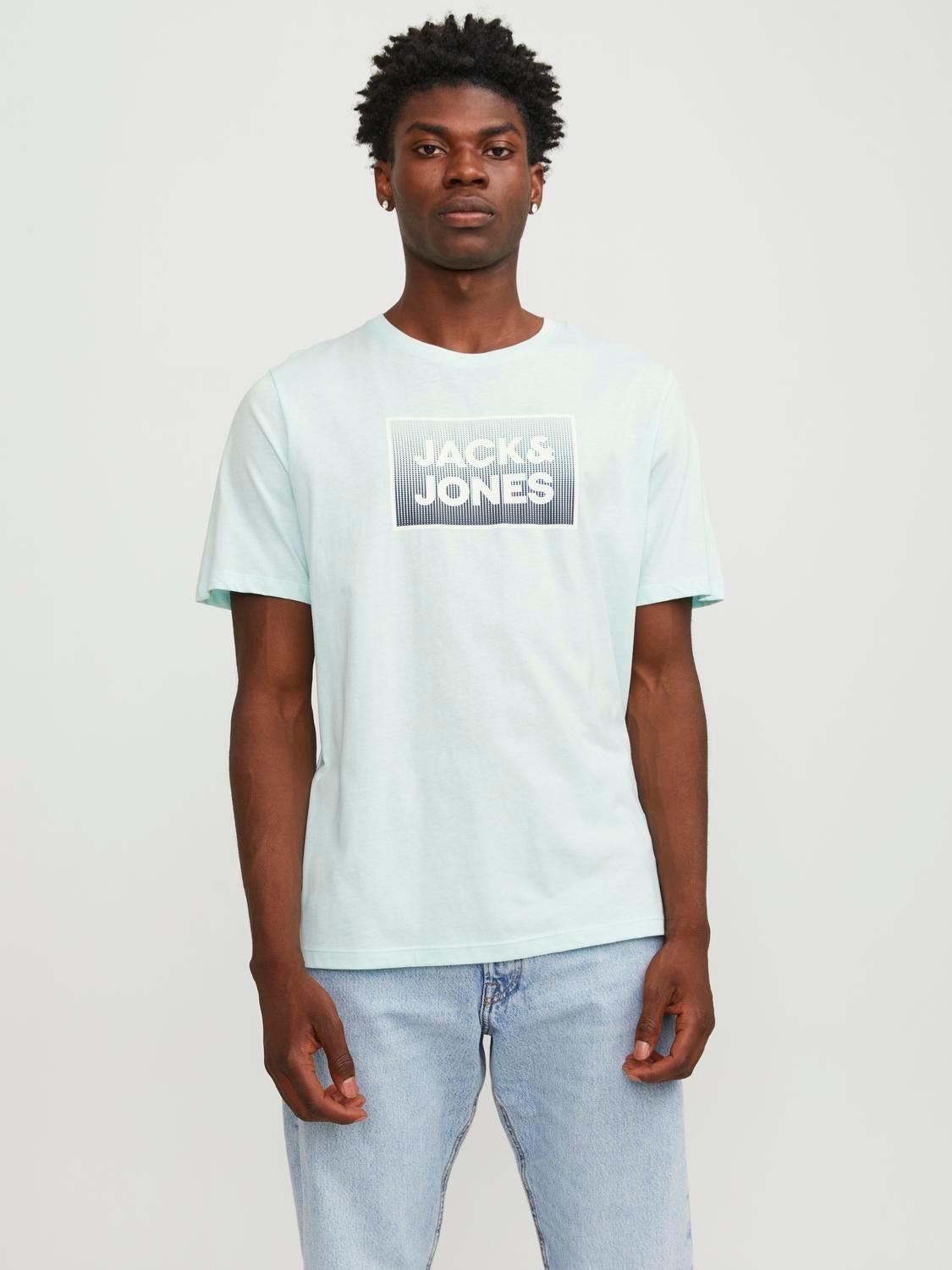 Jack & Jones T-shirt Logo Decote Redondo -Soothing Sea - 12249331