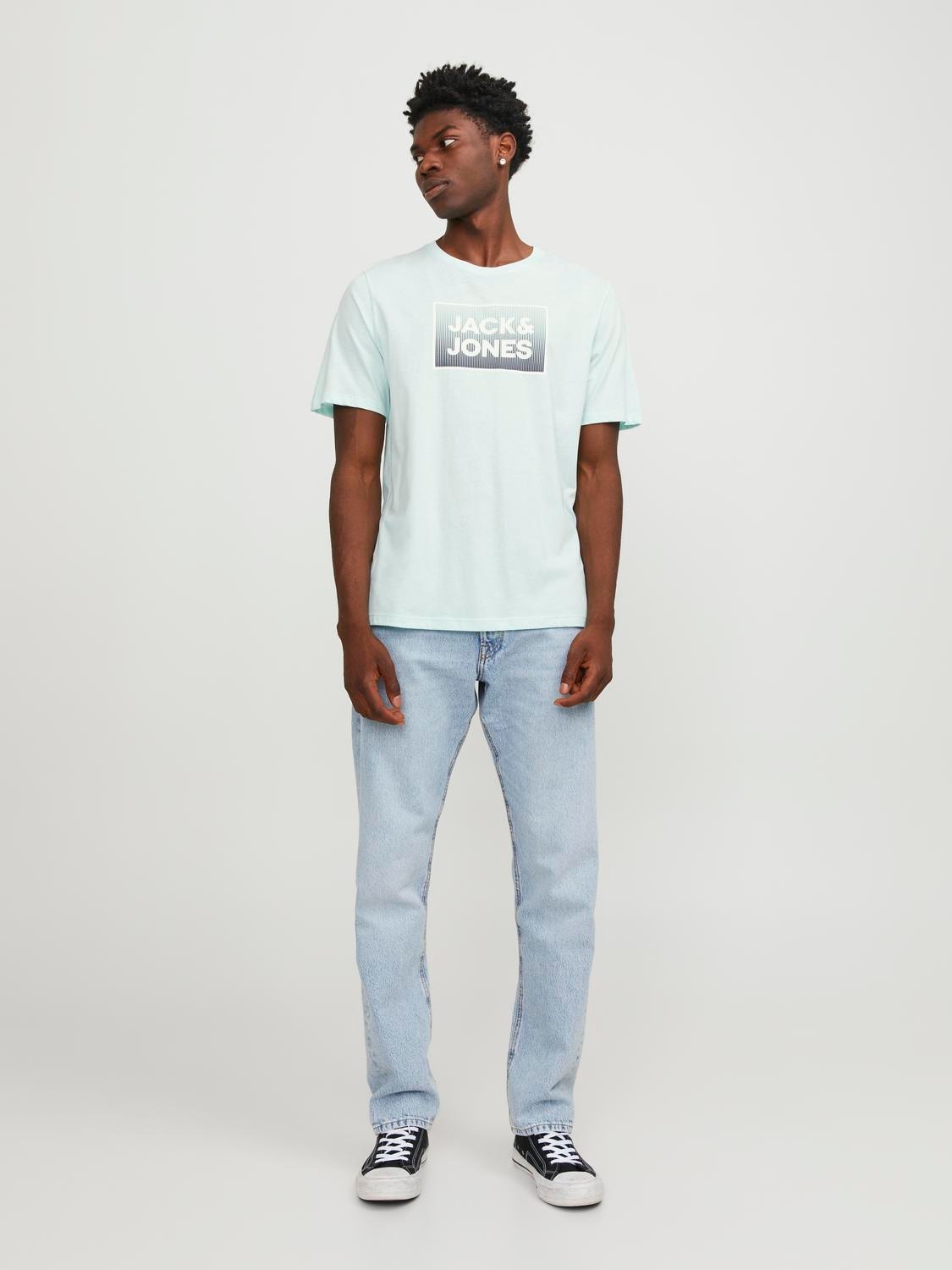 Jack & Jones T-shirt Logo Decote Redondo -Soothing Sea - 12249331