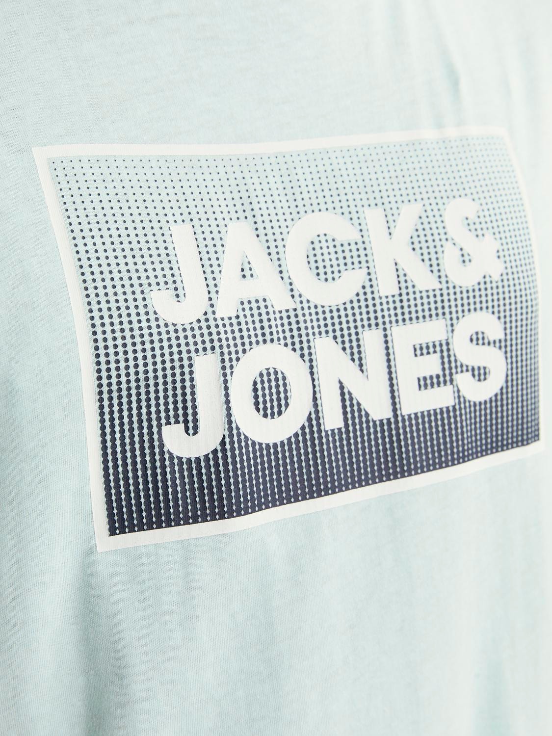 Jack & Jones Logo Rundhals T-shirt -Soothing Sea - 12249331