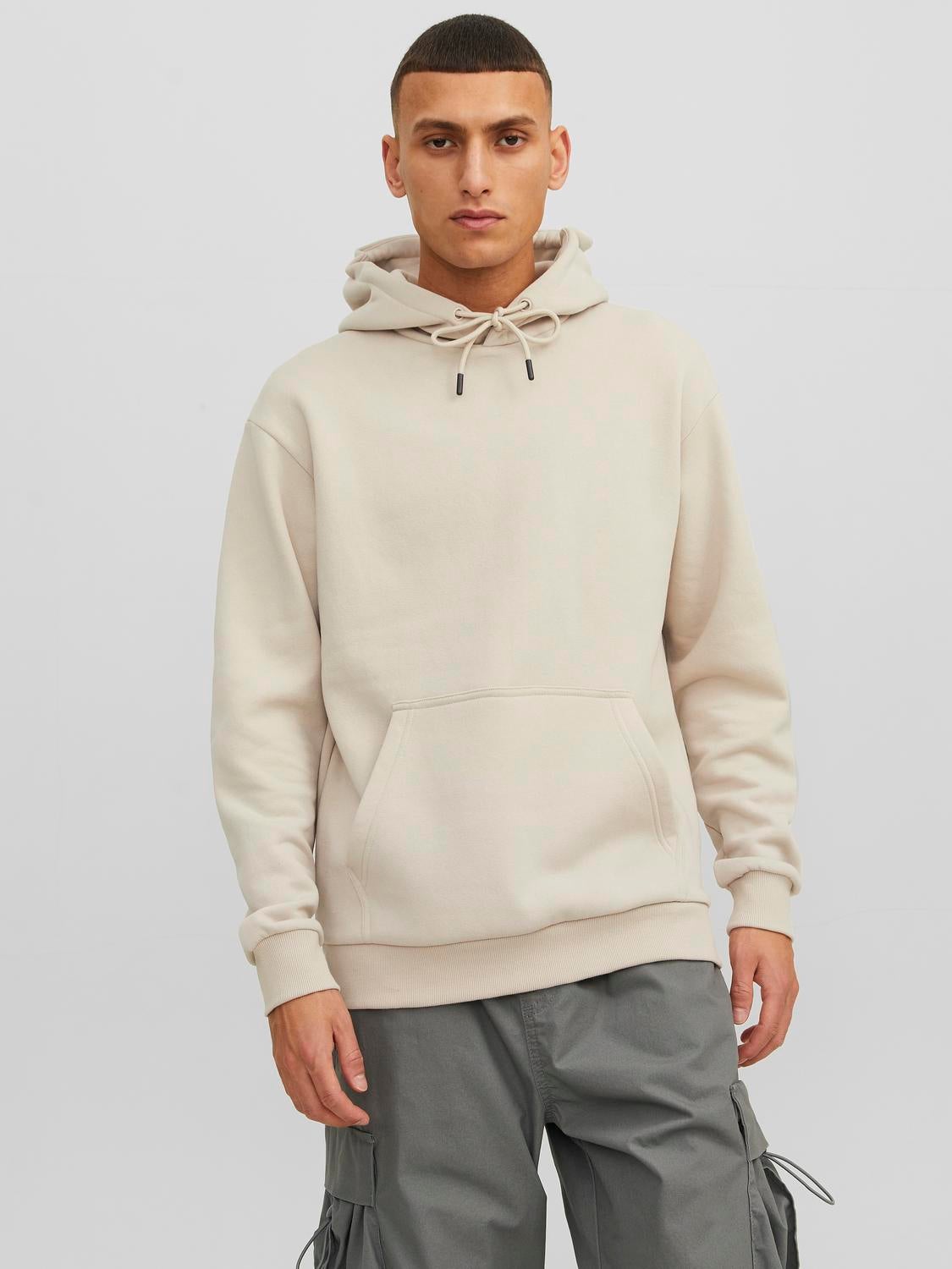 Sweat capuche Uni Beige Jack Jones