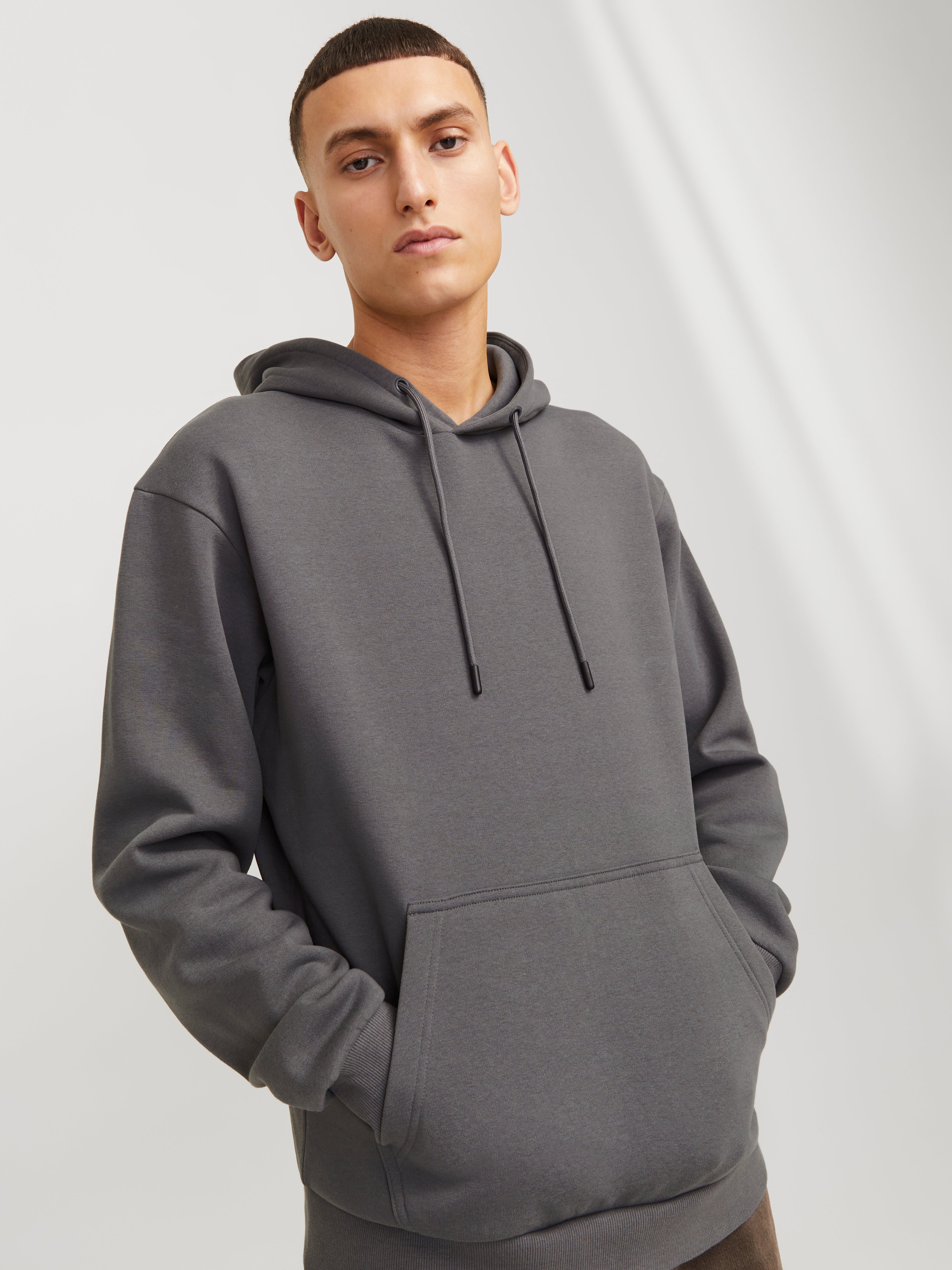 Plain Hoodie Dark Grey Jack Jones