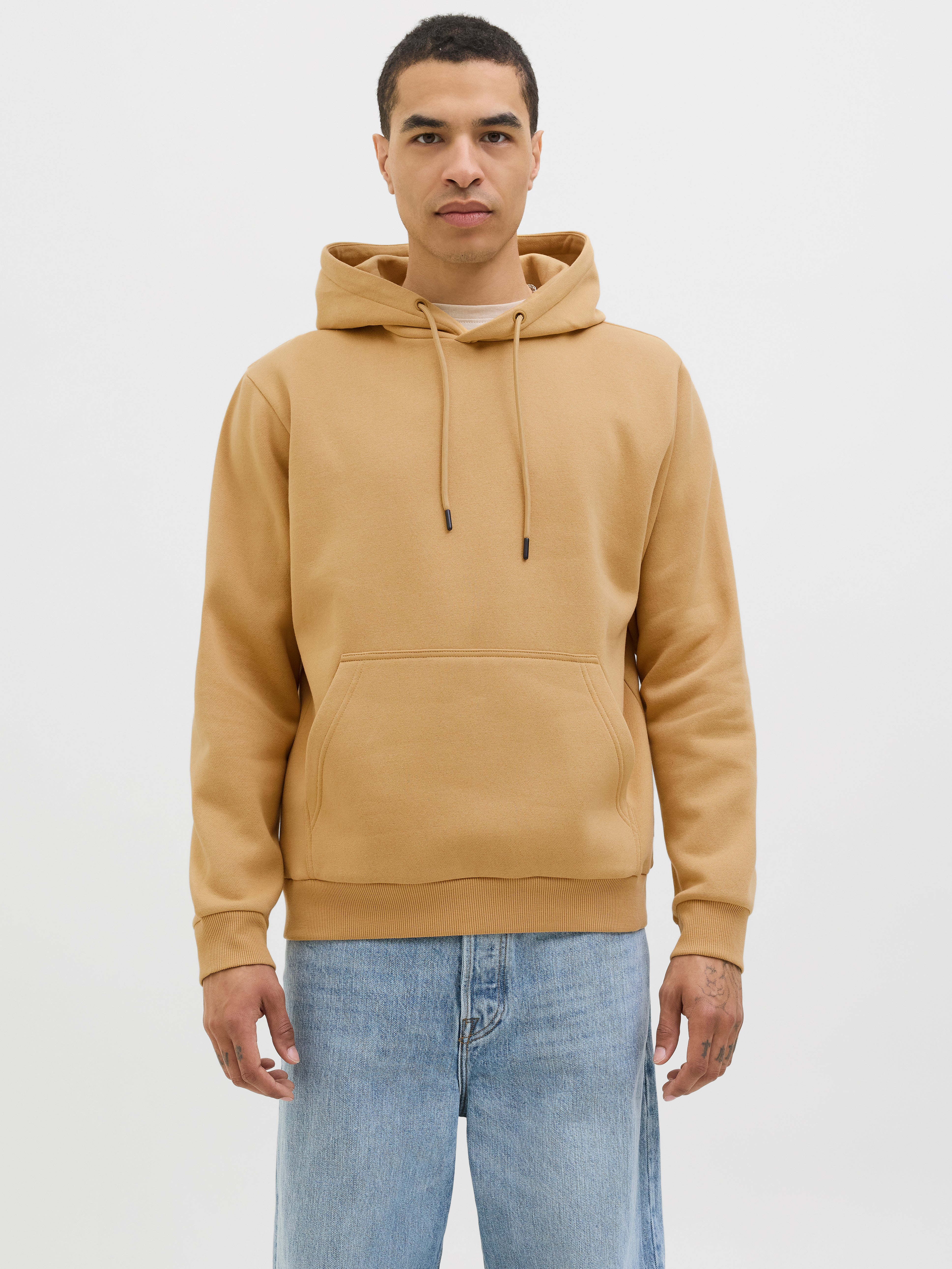 Einfarbig Kapuzenpullover