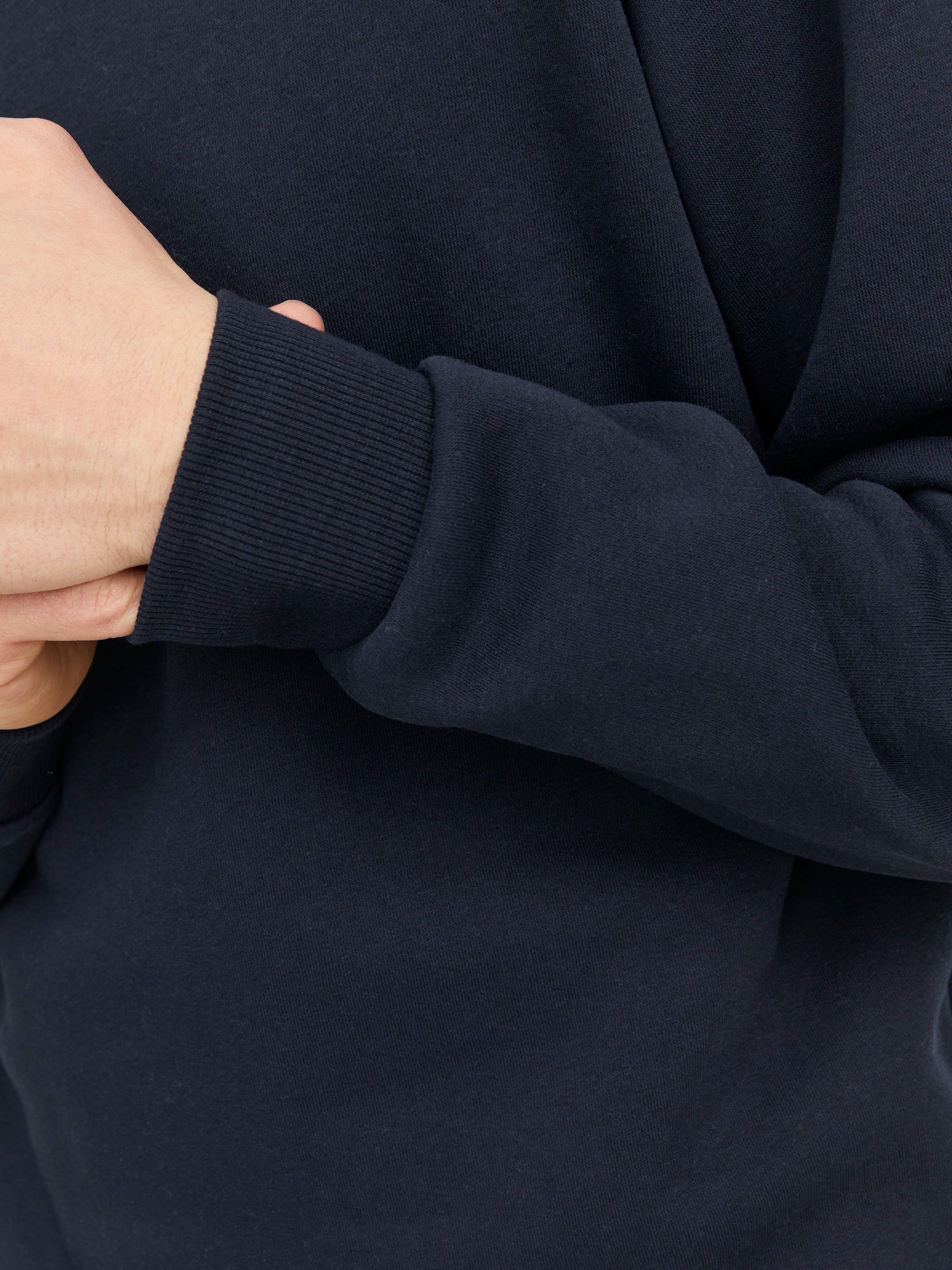 Einfarbig Sweatshirt mit Rundhals | Dunkelblau | Jack & Jones®