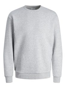 Jack & Jones Enfärgat Crewneck tröja -Light Grey Melange - 12249341