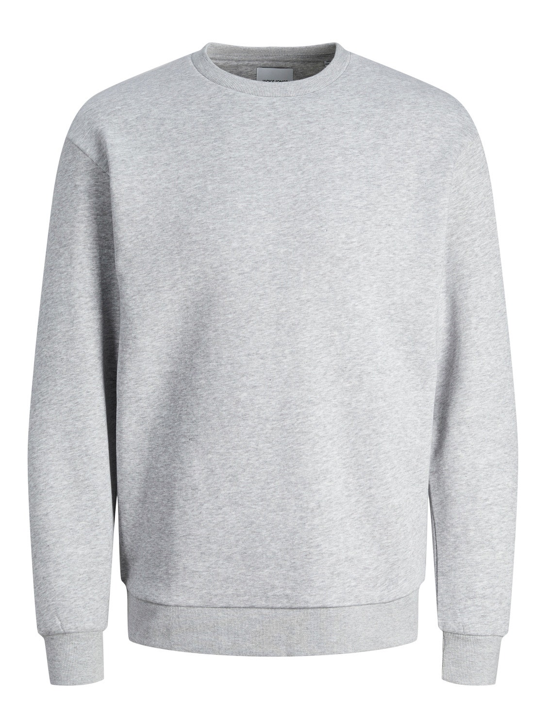 Jack & Jones Plain Crew neck Sweatshirt -Light Grey Melange - 12249341