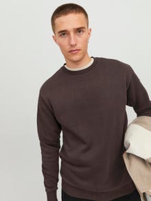 Jack & Jones Einfarbig Sweatshirt mit Rundhals -Seal Brown - 12249341