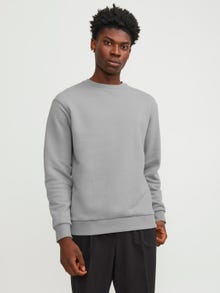 Jack & Jones Plain Crew neck Sweatshirt -Ultimate Grey - 12249341