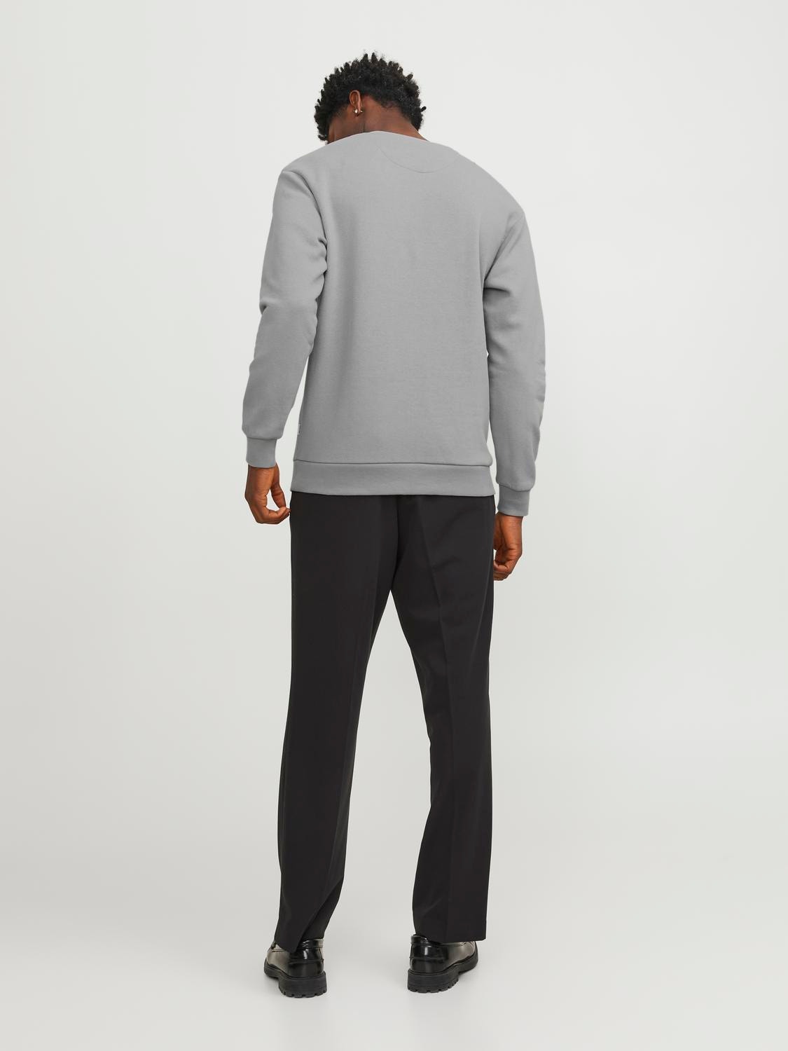 Jack & Jones Plain Crewn Neck Sweatshirt -Ultimate Grey - 12249341