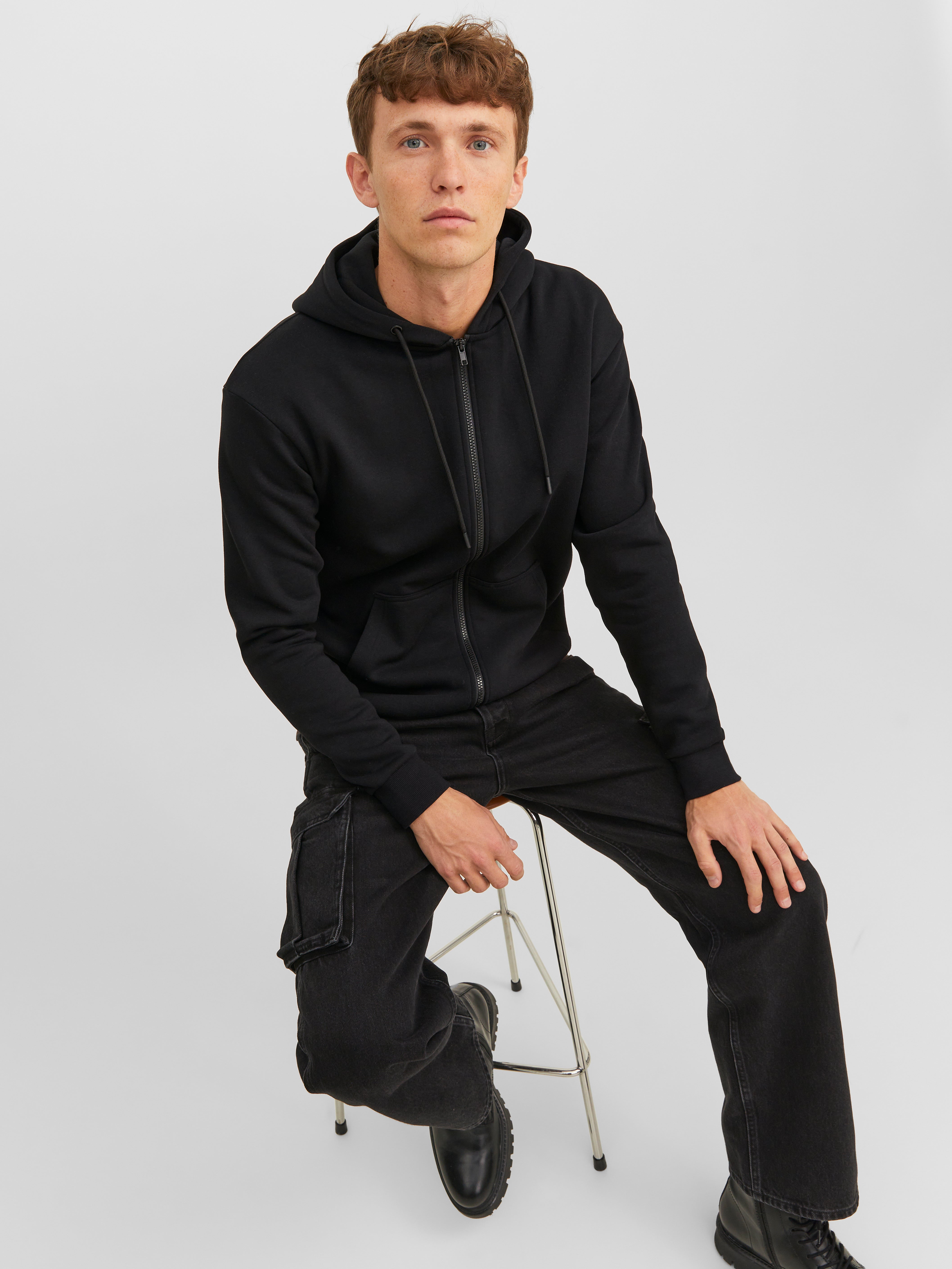 Herren Kapuzenpullover Mit Reißverschluss - Einfarbiger Hoodie Für Casual Style
