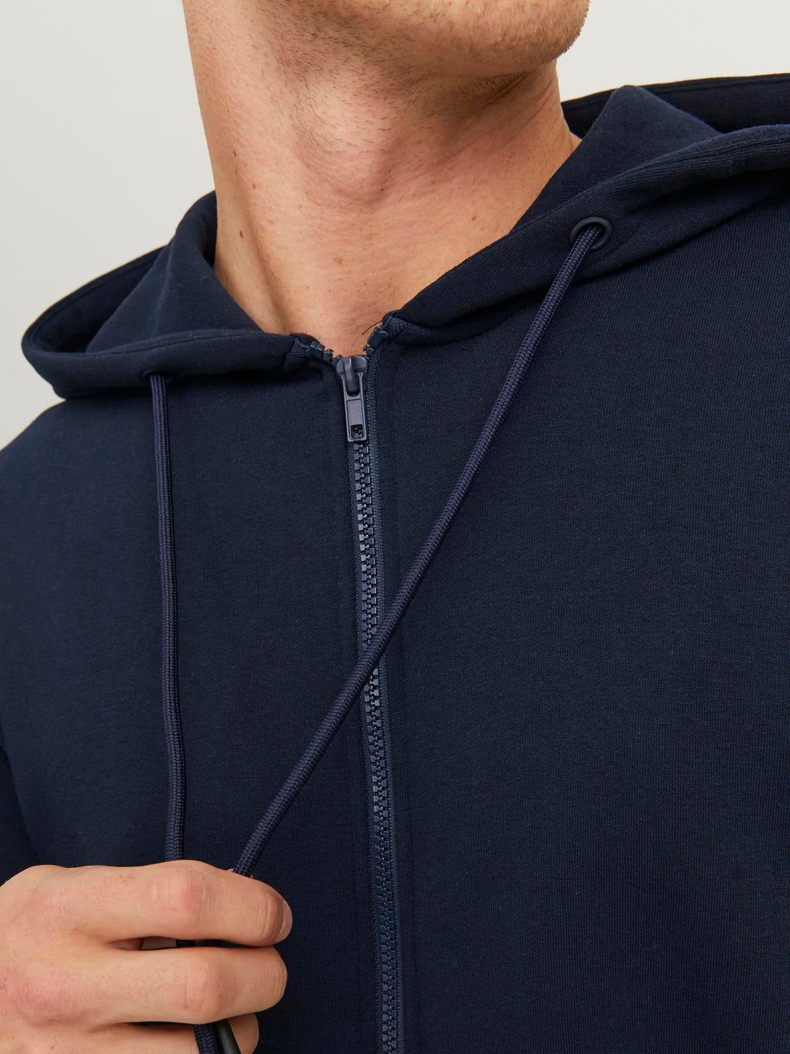 Plain Zip Hoodie | Dark Blue | Jack & Jones®