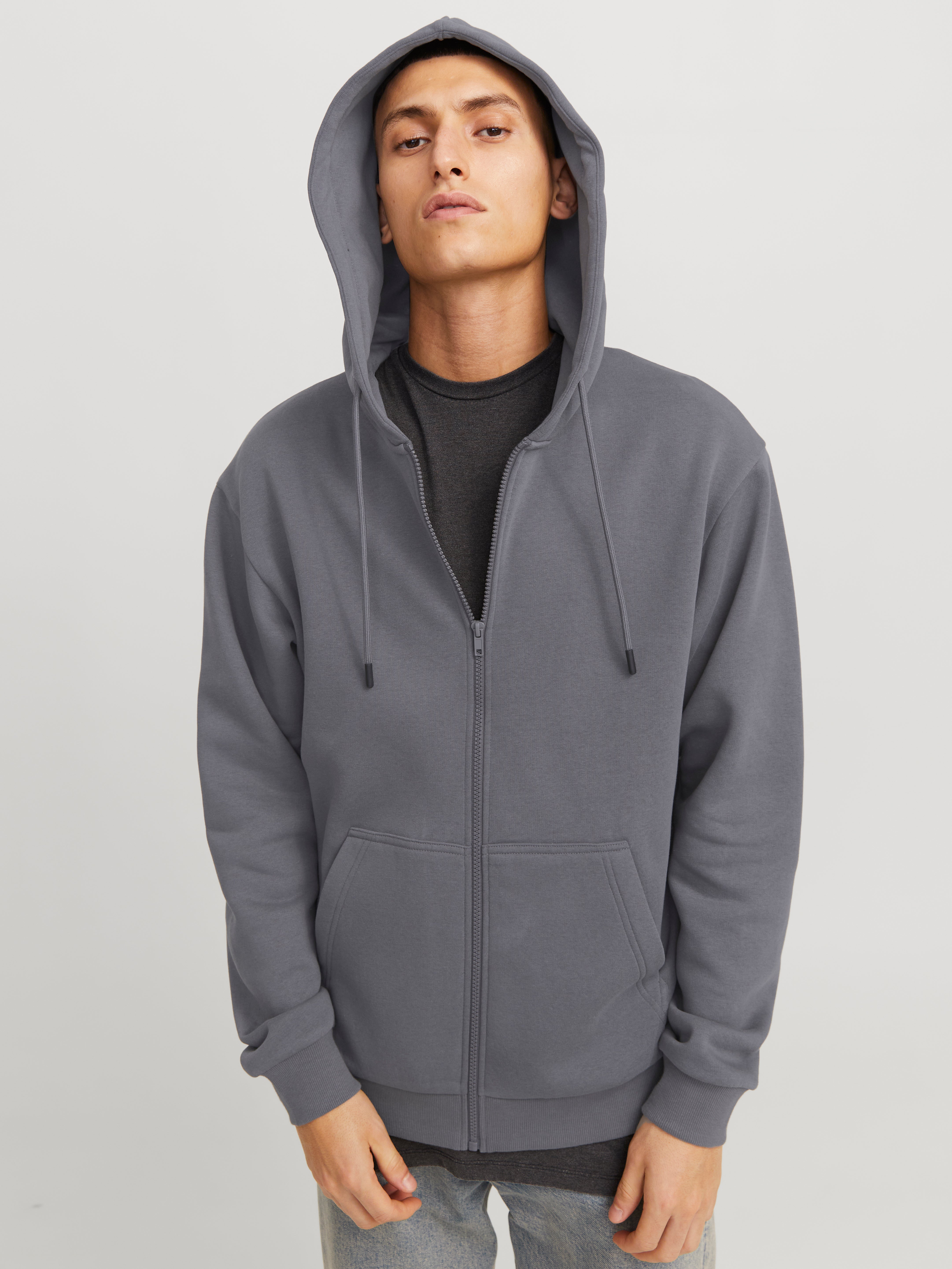 Plain grey hoodie men online