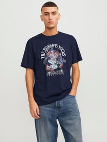 Jack & Jones Printet Crew neck T-shirt -Sky Captain - 12249345
