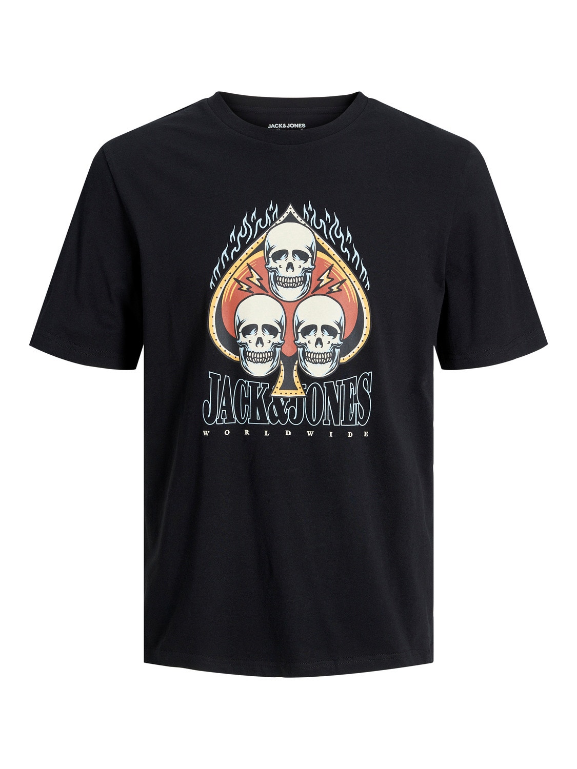 Jack & Jones Nadruk Okrągły dekolt T-shirt -Black - 12249345