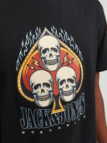 Jack & Jones Trükitud Ümmargune kaelus T-särk -Black - 12249345