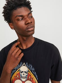 Jack & Jones Printed Crew neck T-shirt -Black - 12249345