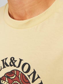 Jack & Jones Gedrukt Ronde hals T-shirt -Italian Straw - 12249345