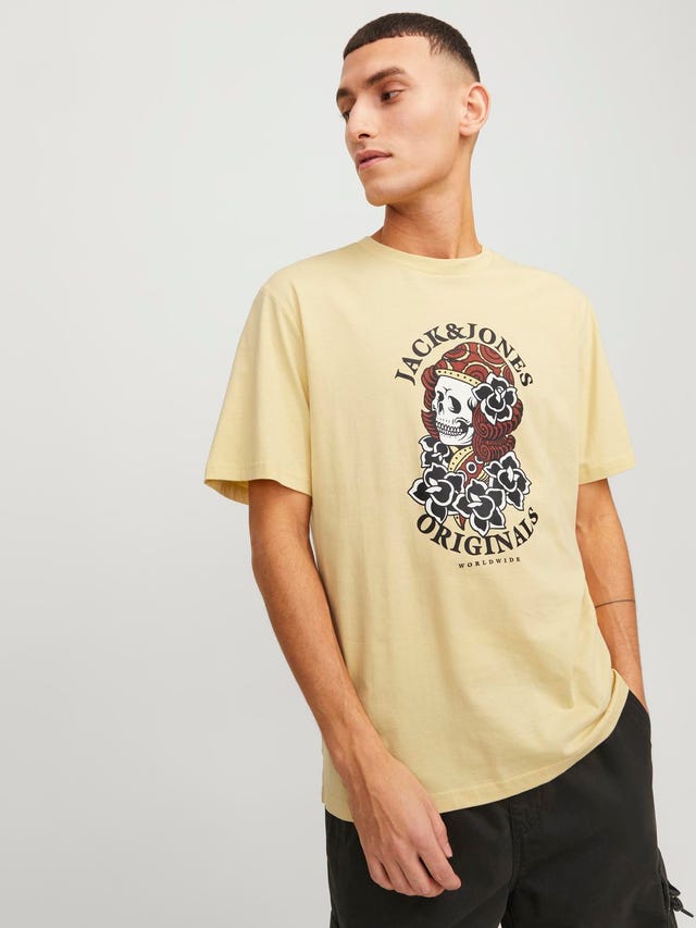 Jack & Jones Nadruk Okrągły dekolt T-shirt - 12249345