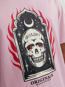 Jack & Jones Spausdintas raštas Apskritas kaklas Marškinėliai -Pink Nectar - 12249345