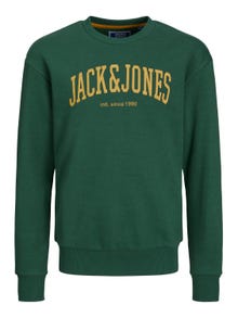 Jack & Jones Potištěný Mikina s kulatým výstřihem Junior -Dark Green - 12249347