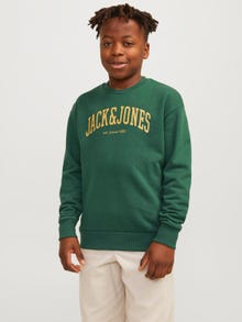 Jack & Jones Printet Sweatshirt med rund hals Til drenge -Dark Green - 12249347