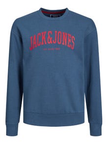 Jack & Jones Printet Sweatshirt med rund hals Til drenge -Ensign Blue - 12249347