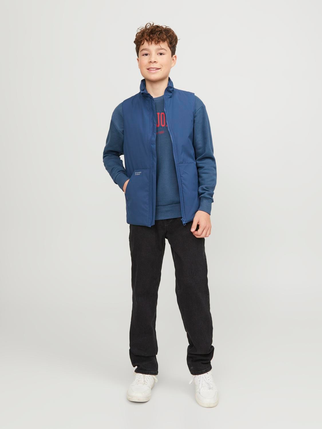 Jack & Jones Printed Crew neck Sweatshirt For boys -Ensign Blue - 12249347
