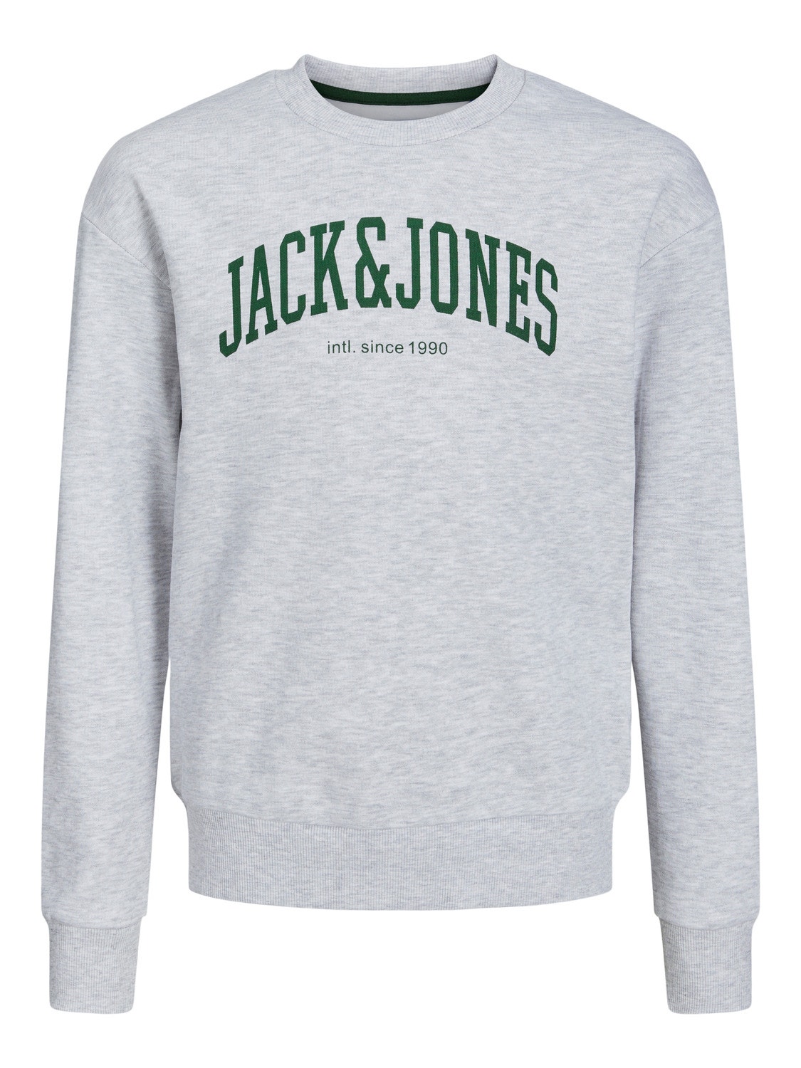 Jack & Jones Nyomott mintás Személyzeti nyakú pulóver Ifjúsági -White Melange - 12249347