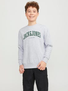 Jack & Jones Printet Sweatshirt med rund hals Til drenge -White Melange - 12249347