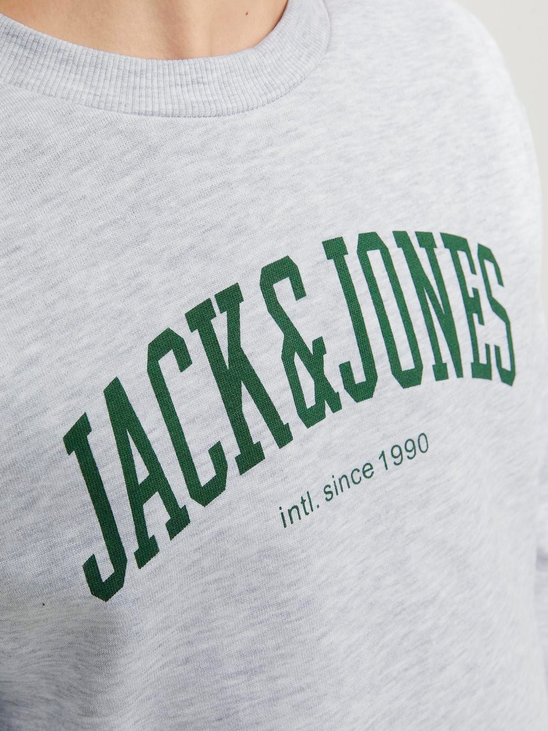 Jack & Jones Gedrukt Sweatshirt met ronde hals Voor jongens -White Melange - 12249347