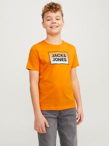 Jack & Jones Trykk T-skjorte For gutter -Dark Cheddar - 12249633