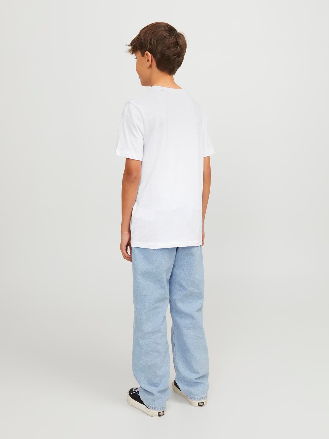 Jack & Jones Bedrukt T-shirt Voor jongens -White - 12249633