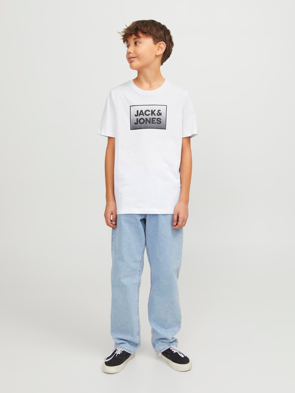 Jack & Jones Tryck T-shirt För pojkar -White - 12249633