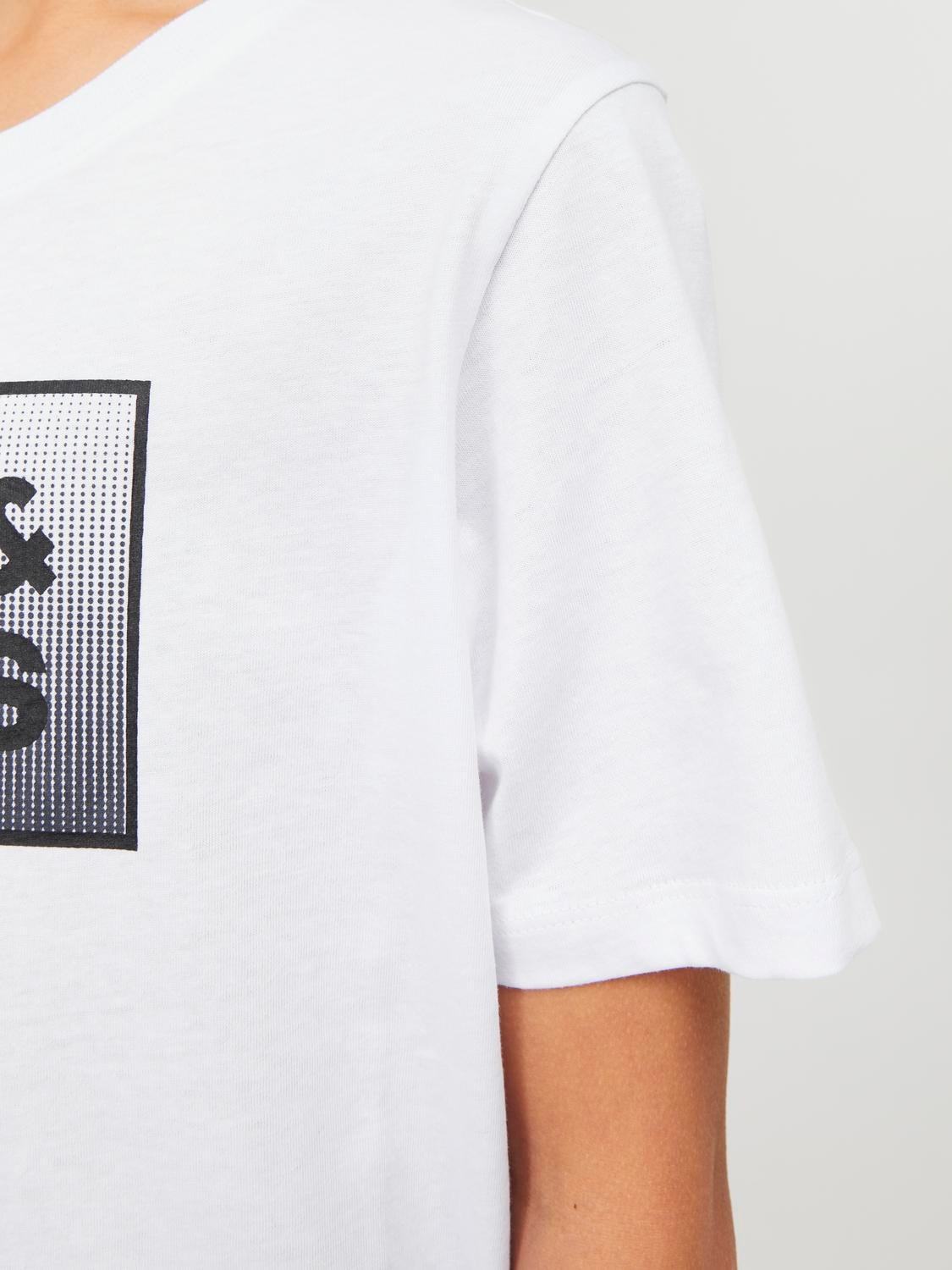 Jack & Jones Printet T-shirt Til drenge -White - 12249633