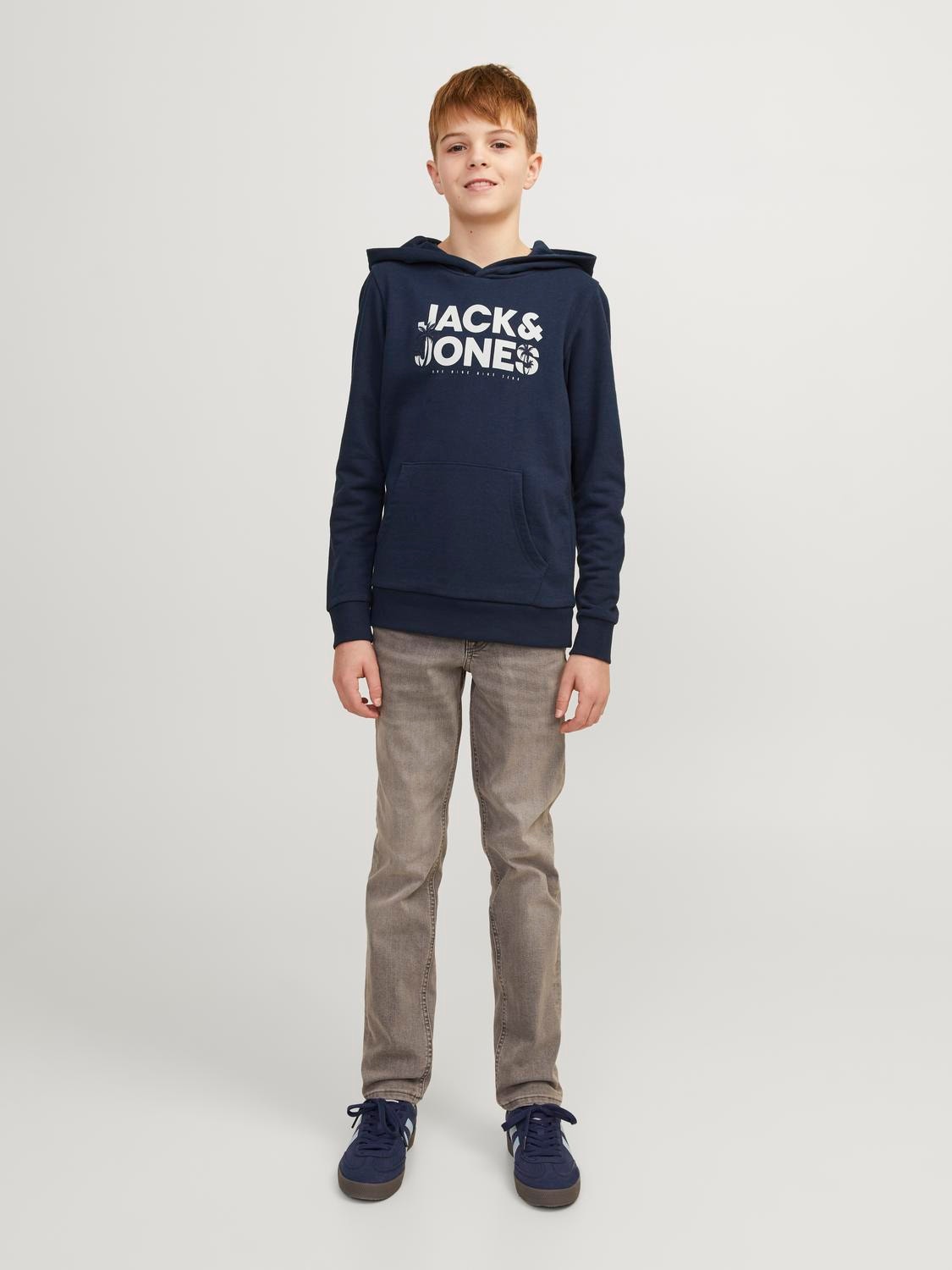 Jack & Jones Printed Hoodie For boys -Navy Blazer - 12249676