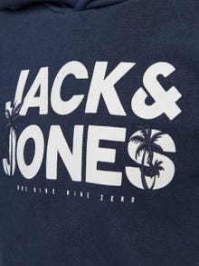 Jack & Jones Nadruk Bluza z kapturem Dla chłopców -Navy Blazer - 12249676