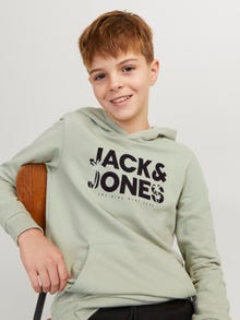 Jack & Jones Printed Hoodie For boys -Desert Sage - 12249676