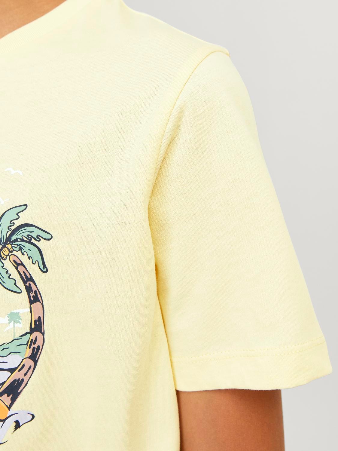 Jack & Jones T-shirt Estampar Para meninos -French Vanilla - 12249732