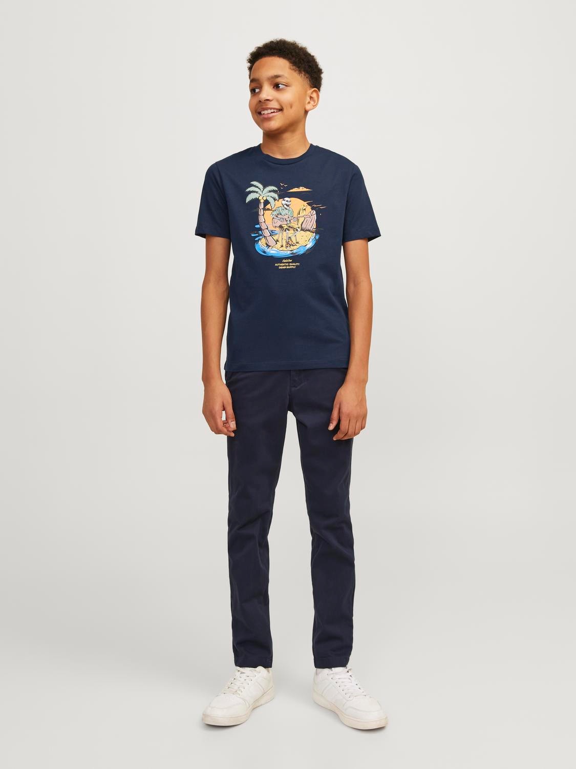 Jack & Jones Bedrukt T-shirt Voor jongens -Navy Blazer - 12249732