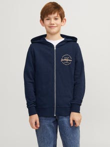 Jack & Jones Printed Hoodie For boys -Navy Blazer - 12249759