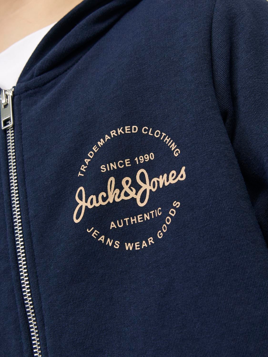 Jack & Jones Printed Hoodie For boys -Navy Blazer - 12249759