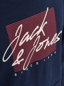 Jack & Jones Nadruk Bluza z kapturem Dla chłopców -Navy Blazer - 12249874