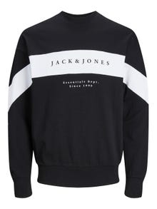 Jack & Jones Logo Genser med rund hals -Black - 12249979