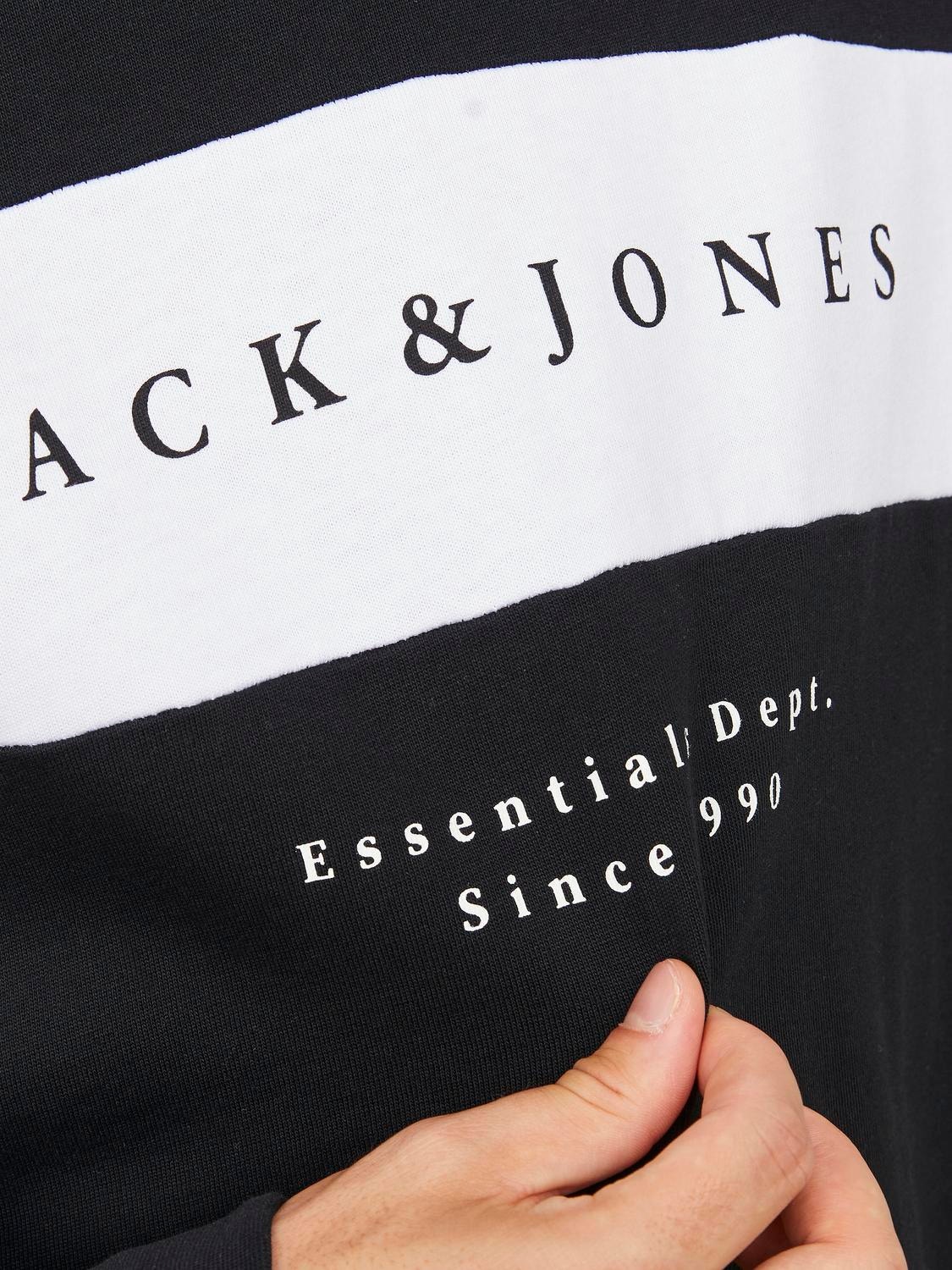Jack & Jones Logo Crew neck Sweatshirt -Black - 12249979