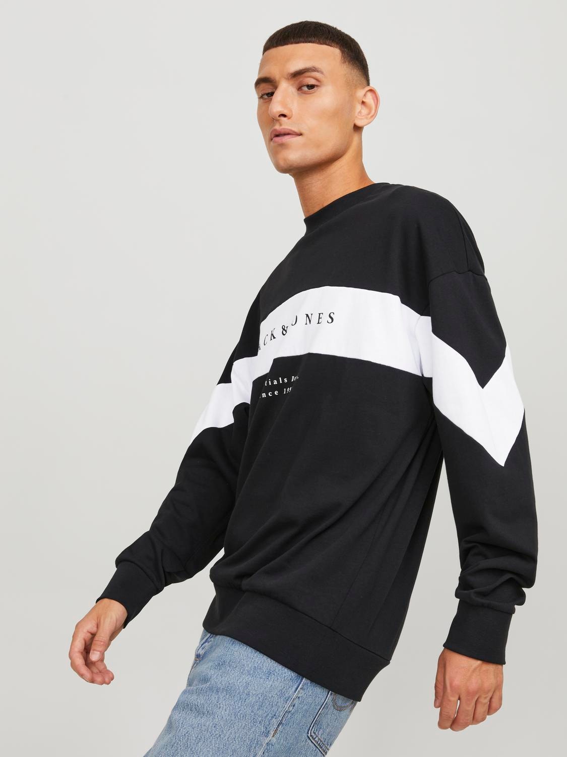 Jack & Jones Φούτερ με λαιμόκοψη -Black - 12249979