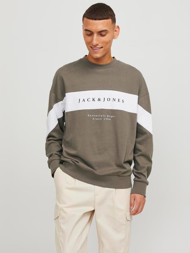 Jack & Jones Printed Crew neck Sweatshirt - 12249979