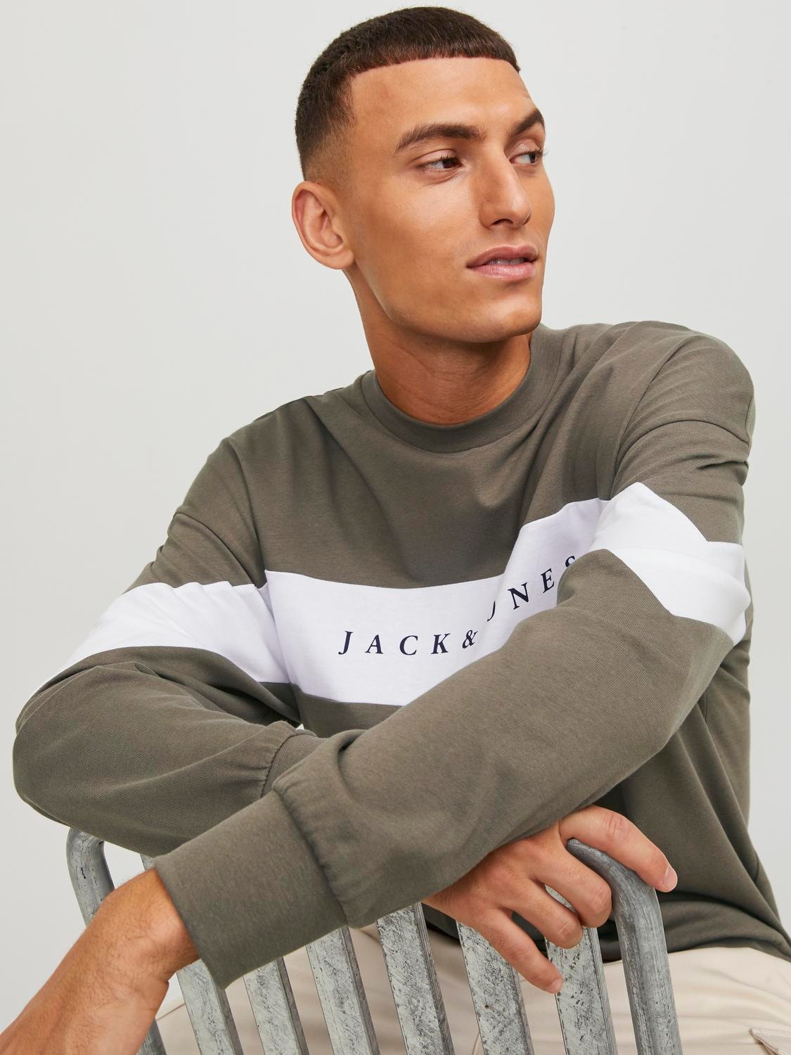 Jack & Jones Logo Mikina s kulatým výstřihem -Bungee Cord - 12249979