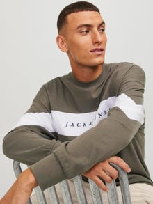 Jack & Jones Logo Sweatshirt med rund hals -Bungee Cord - 12249979