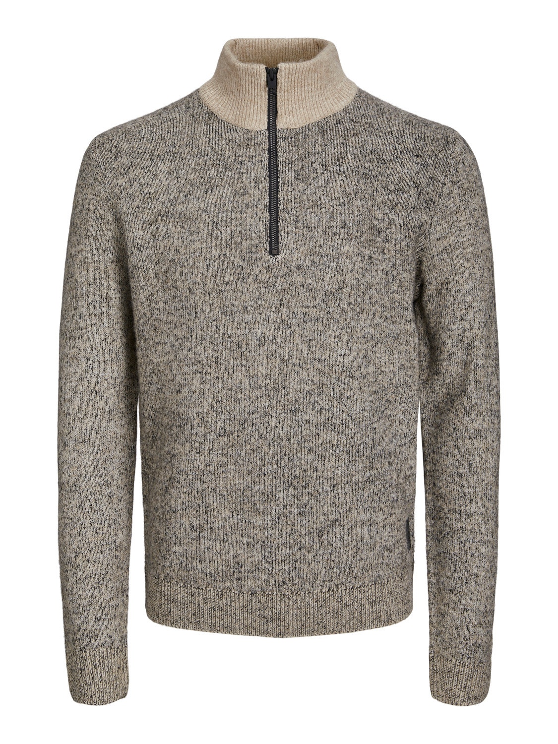 Jack & Jones Melanzs Fél cipzáros pulóver -Peyote - 12250241