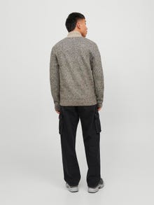 Jack & Jones Melanzs Fél cipzáros pulóver -Peyote - 12250241