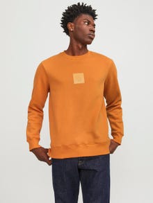 Jack & Jones Enfärgat Crewneck tröja -Peach Caramel - 12250403